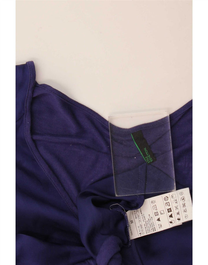 Benetton Damen-Basic-Kleid mit entspannter Passform, UK 14, mittlere marineblaue Viskose