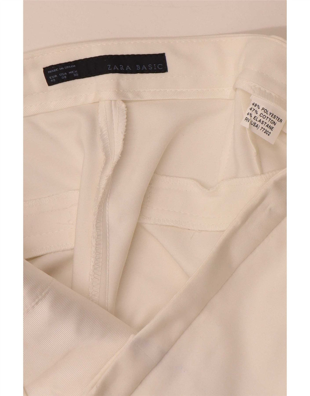 Zara Damen Kurze Hose EU 40 Medium W30 L24 Weiß Polyester
