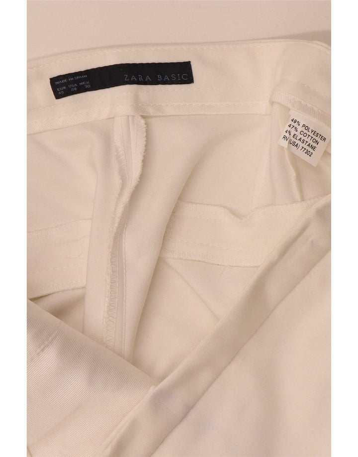 Zara Damen Kurze Hose EU 40 Medium W30 L24 Weiß Polyester