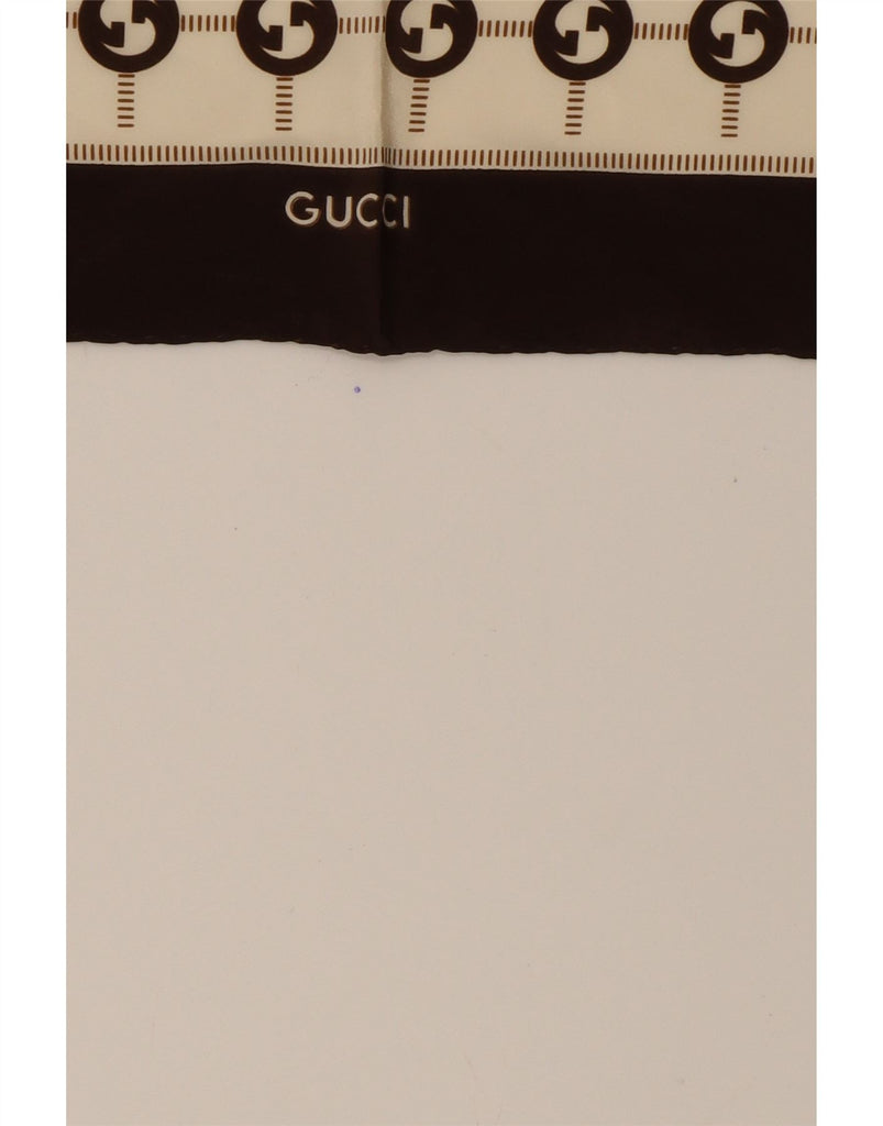 GUCCI Womens Square Scarf One Size L33 Beige Check Silk Vintage Gucci and Second-Hand Gucci from Messina Hembry 