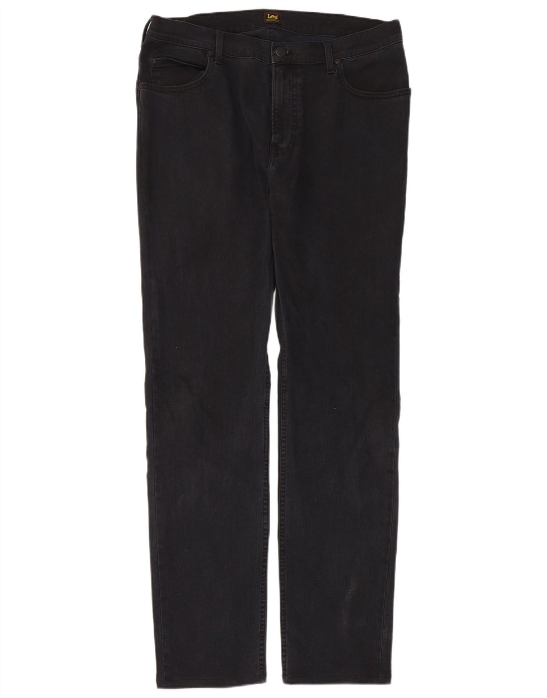 Lee Herren Rider Straight Jeans W36 L34 Schwarze Baumwolle