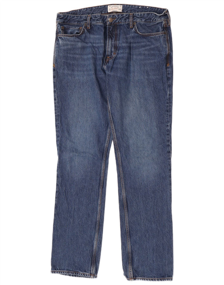 Fat Face Herren Straight Jeans W38 L34 Blaue Baumwolle