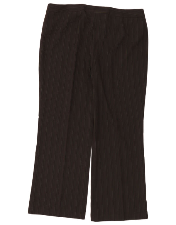 Marks & Spencer Damen Chinohose UK 20 2XL W40 L32 Braune Nadelstreifen