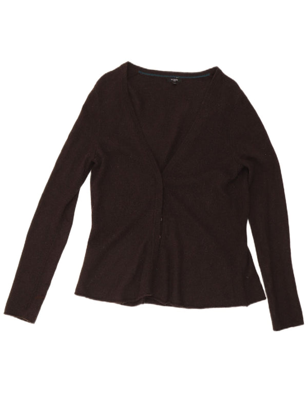 Hobbs Damen-Cardigan-Pullover UK 14 Mittelbraune Lammwolle