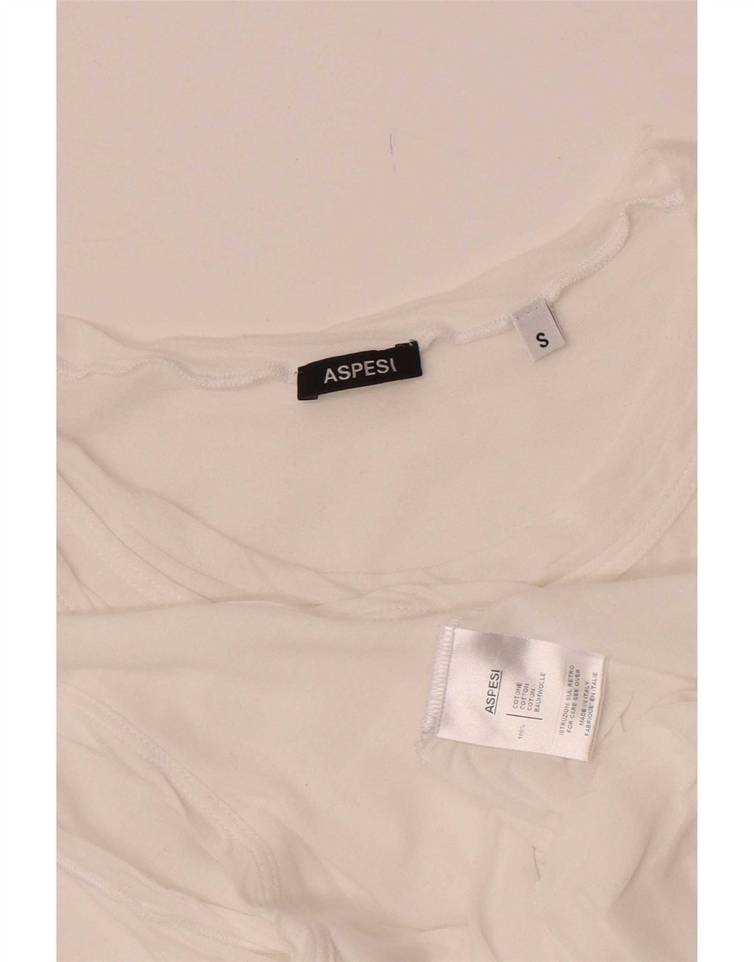 Aspesi Damen Crop ärmelloses Blusenoberteil UK 8 Small Weiße Baumwolle