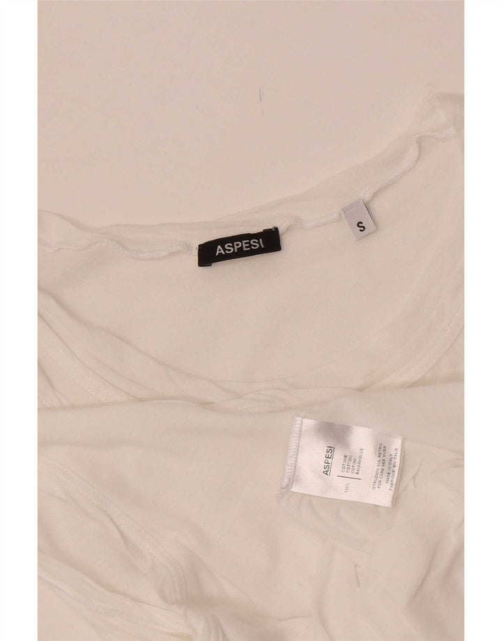 Aspesi Damen Crop ärmelloses Blusenoberteil UK 8 Small Weiße Baumwolle