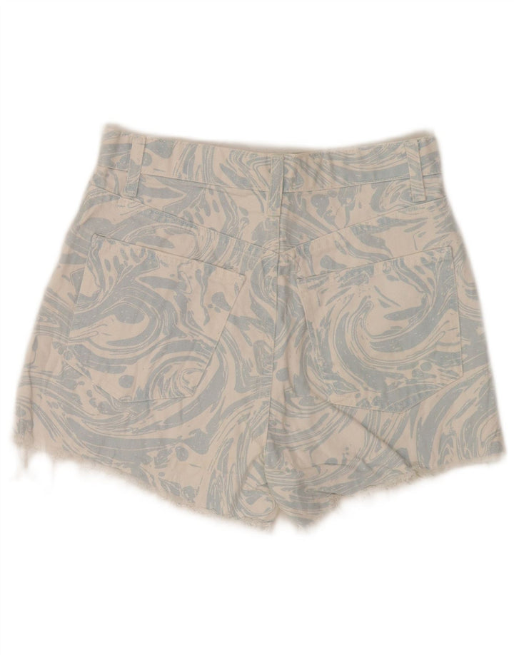 Zara Damen-Jeansshorts mit abstraktem Muster, EU 34, 2XS, W24, Blau