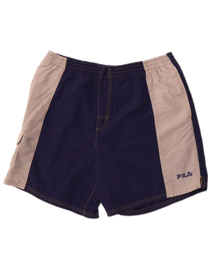 Fila Herren Cargo Badeshorts XL Marineblau Colourblock Polyamid