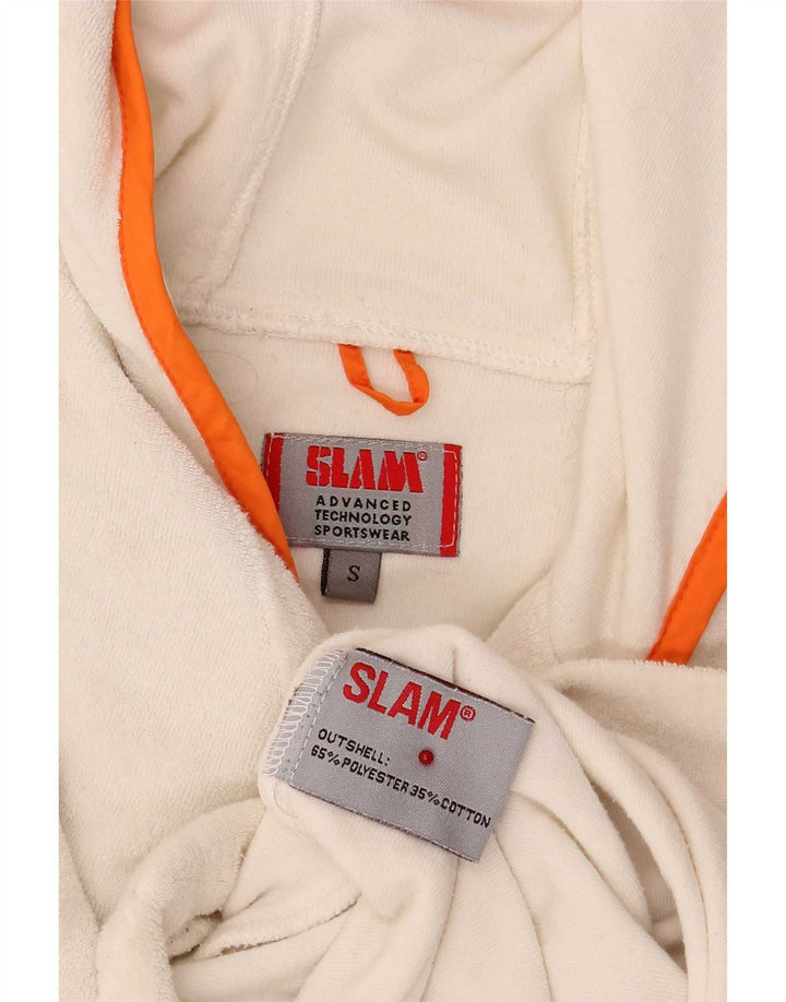 Slam Damen-Fleece-Kapuzenpullover mit Reißverschluss, übergroß, Gr. 10, Größe S, Weiß, Polyester