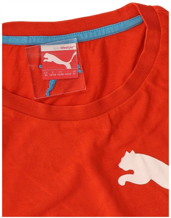 PUMA Herren Grafik T-Shirt Top XL Orange Baumwolle