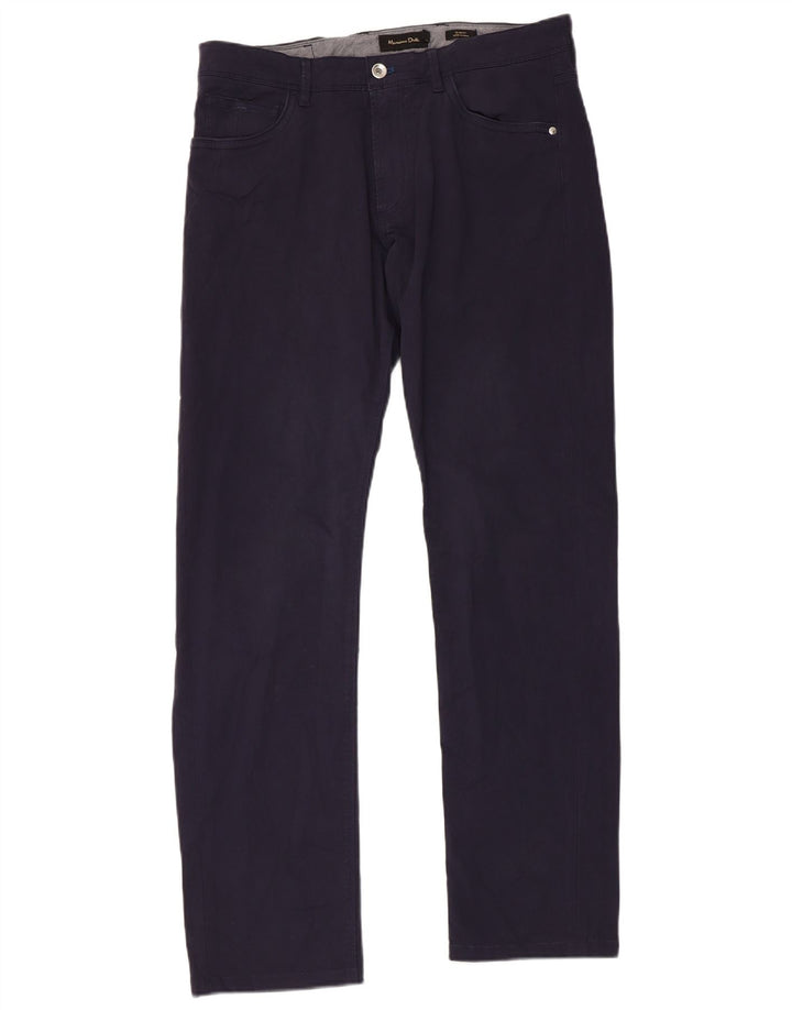 MASSIMO DUTTI Herren Slim Fit Freizeithose EU 42 Large W32 L31 Marineblau
