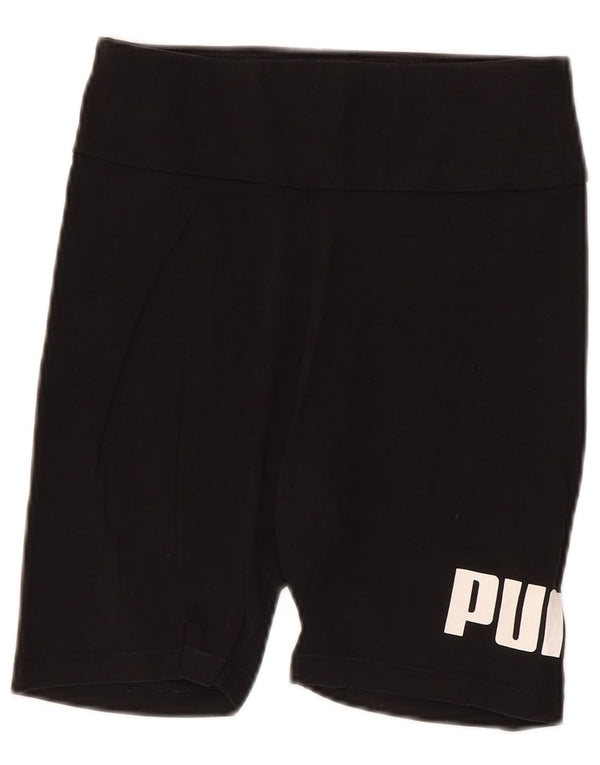 Puma Damen Graphic Sport Shorts UK 10 Small Schwarz Baumwolle Sport