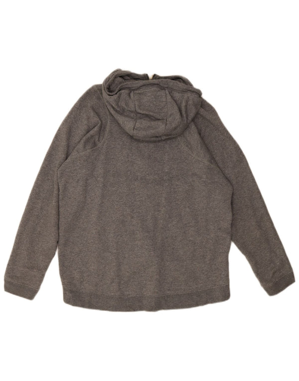 Nike Damen-Pullover mit übergroßem Reißverschluss und Kapuze, Gr. 10, Größe S, grau gefleckte Baumwolle