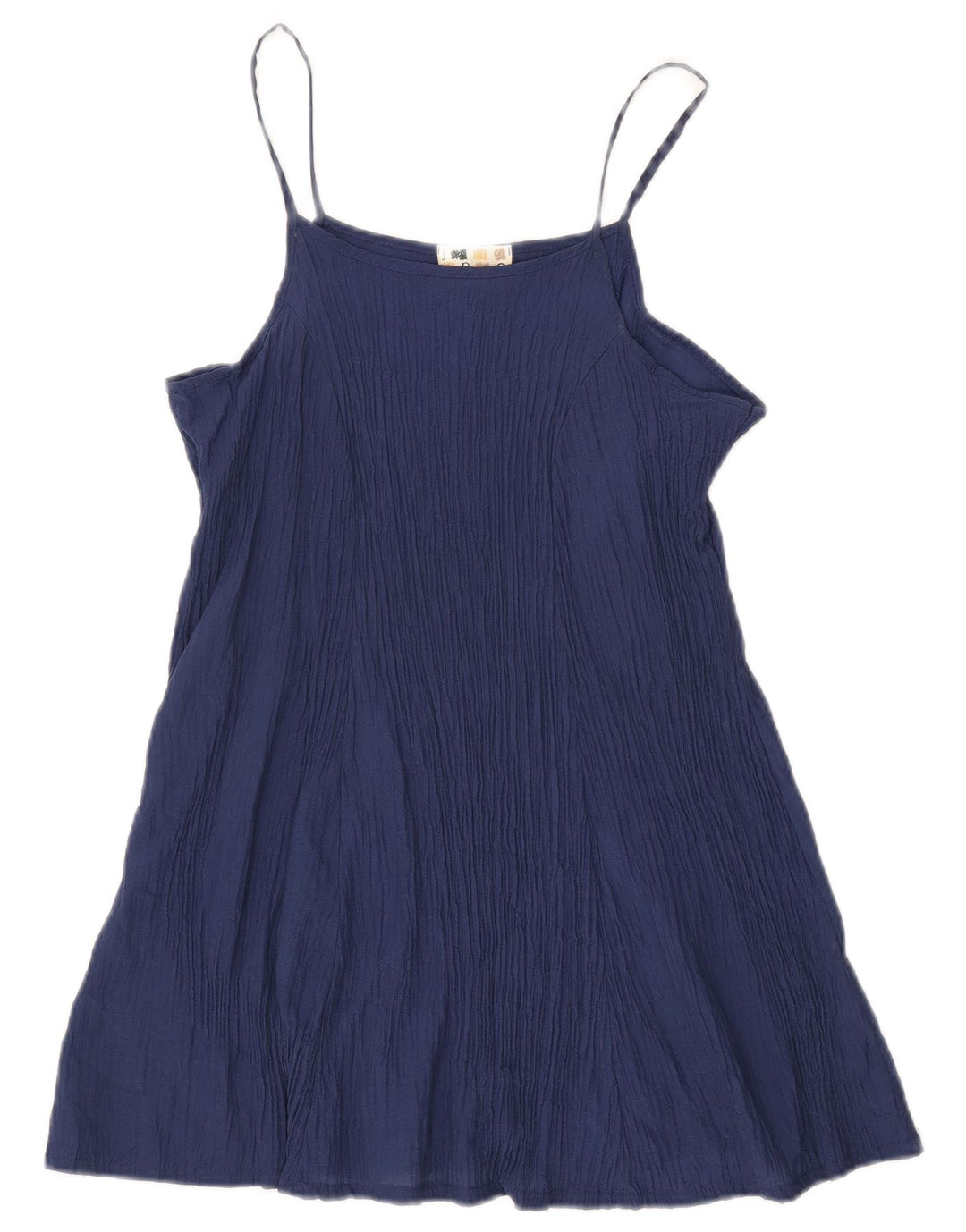 VINTAGE Damen Slip-Kleid UK 14 Große Marineblaue Viskose