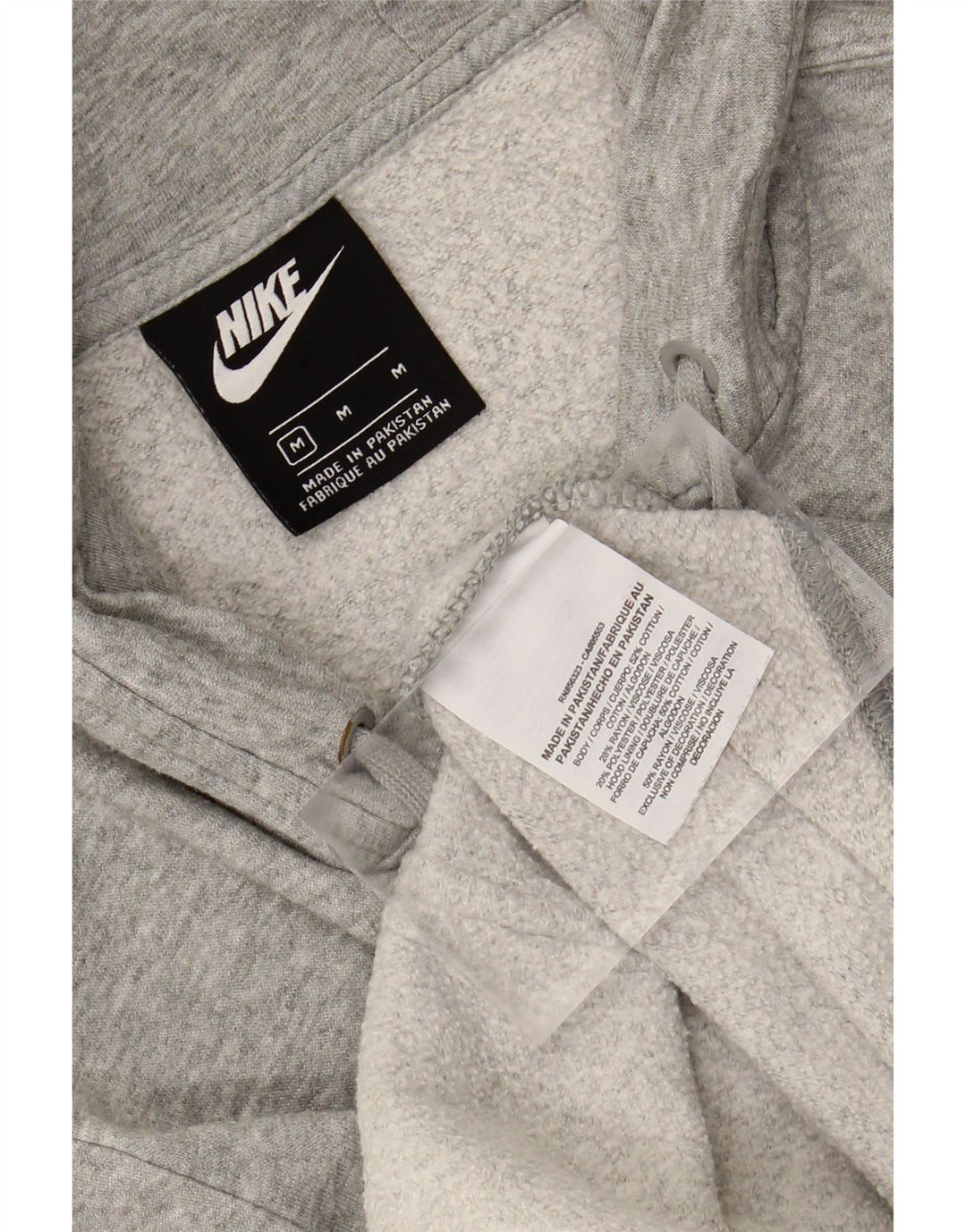 NIKE Womens Zip Hoodie Sweater UK 14 Medium Grey Cotton Vintage Nike and Second-Hand Nike from Messina Hembry 