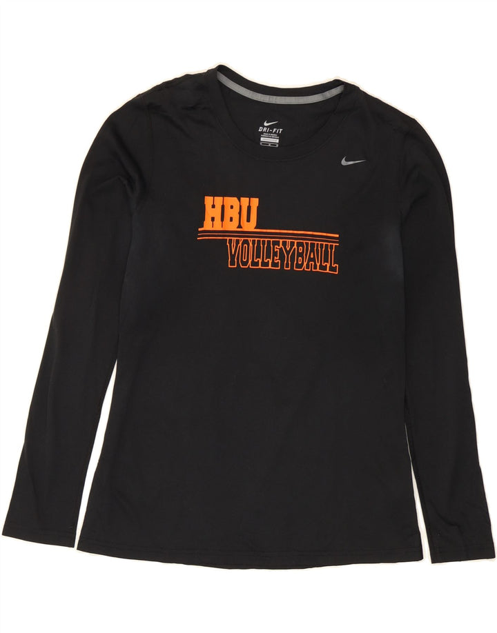 NIKE Mens Dri Fit Graphic Top Long Sleeve Medium Black Vintage Nike and Second-Hand Nike from Messina Hembry 