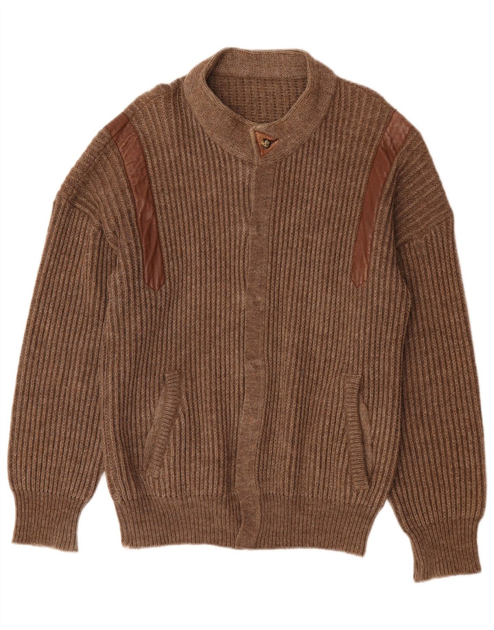 Vintage Herren Strickjacke Pullover Groß Braun