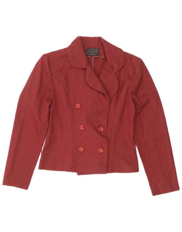 Vintage Damen Zweireiher Blazer Jacke UK 10 Small Rot