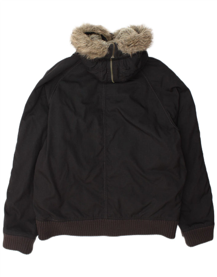 Woolrich Herren-Bomberjacke mit Kapuze, gepolstert, UK 42, XL, Schwarz