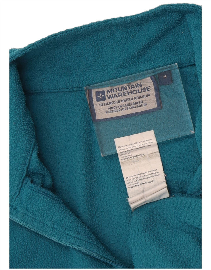 MOUNTAIN WAREHOUSE Herren-Fleecepullover mit Reißverschluss am Hals, mittelblaues Polyester