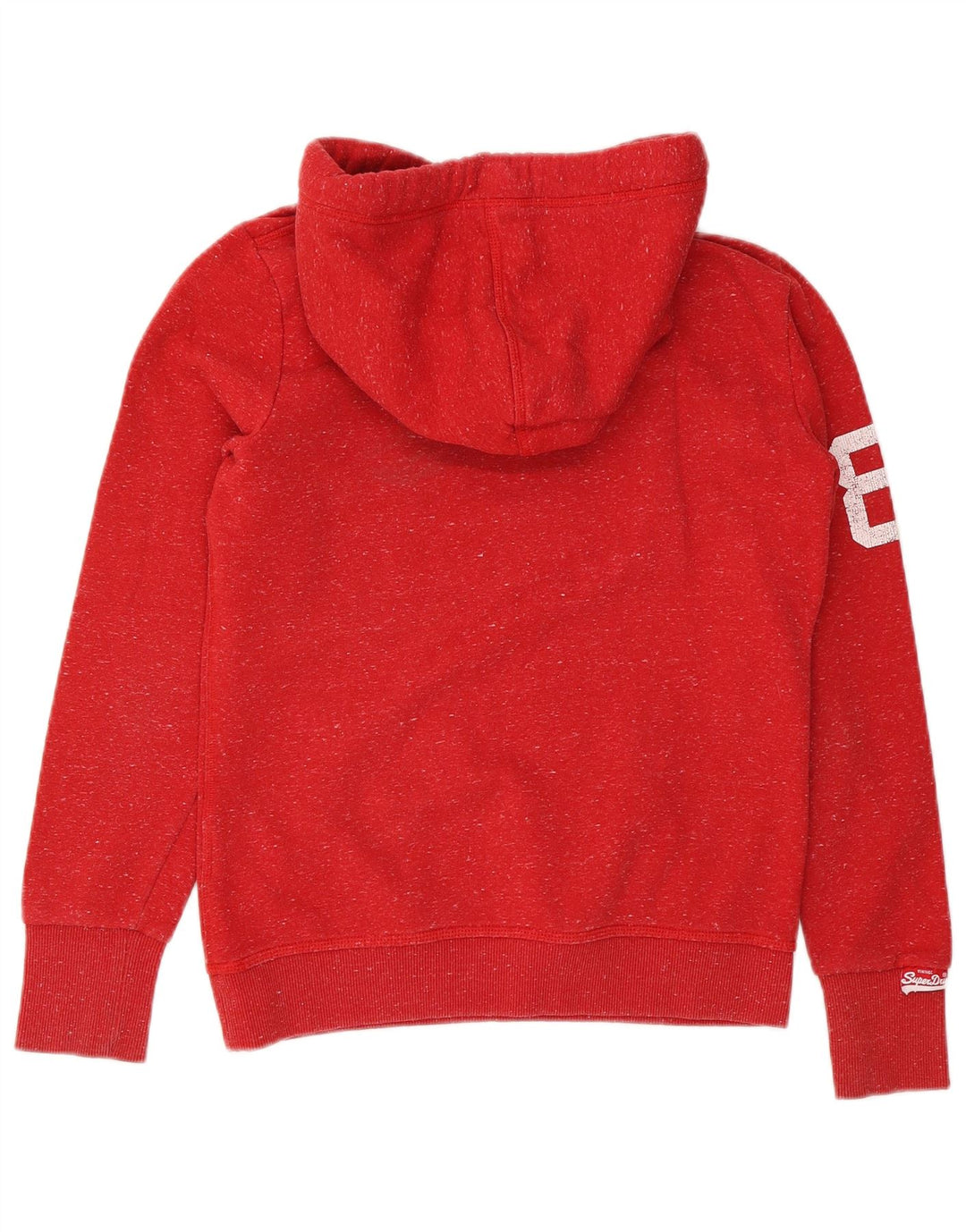 Superdry Herren-Kapuzenpullover mit grafischem Muster, Mittelrot geflecktes Polyester