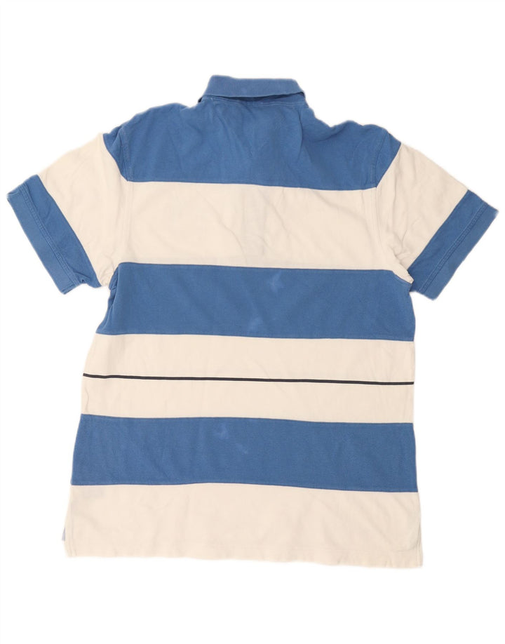 Tommy Hilfiger Herren-Poloshirt mit individueller Passform, groß, blau gestreift, Baumwolle