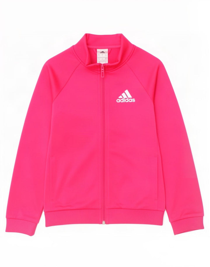 Adidas Mädchen-Trainingsanzug-Top-Jacke, 9–10 Jahre, rosa, Polyester