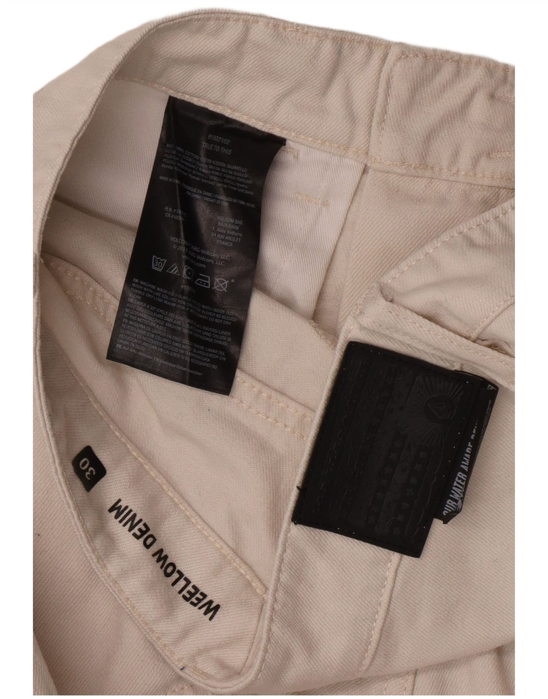 Volcom Herren-Cropped-Jeans, W30, L25, weiße Baumwolle