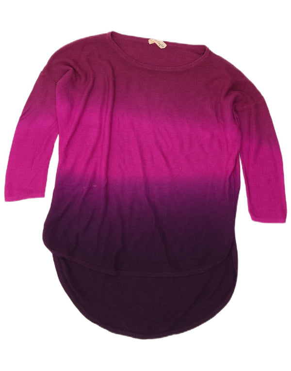 Phase Eight Womens Top 3/4 Sleeve UK 16 Large Purple Colourblock Viscose