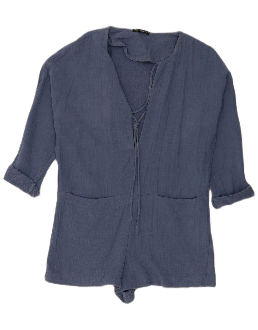 Zara Damen Übergroßer Playsuit UK 10 Small Blau