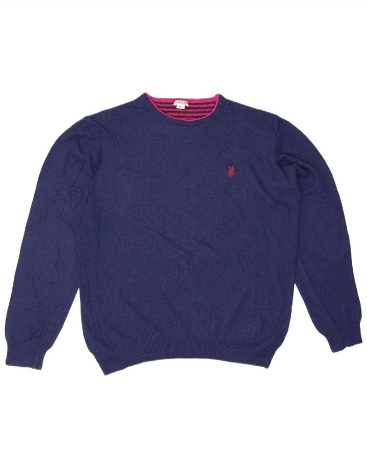 US POLO ASSN. Damen-Pullover mit Rundhalsausschnitt, UK 20 2XL, Marineblau