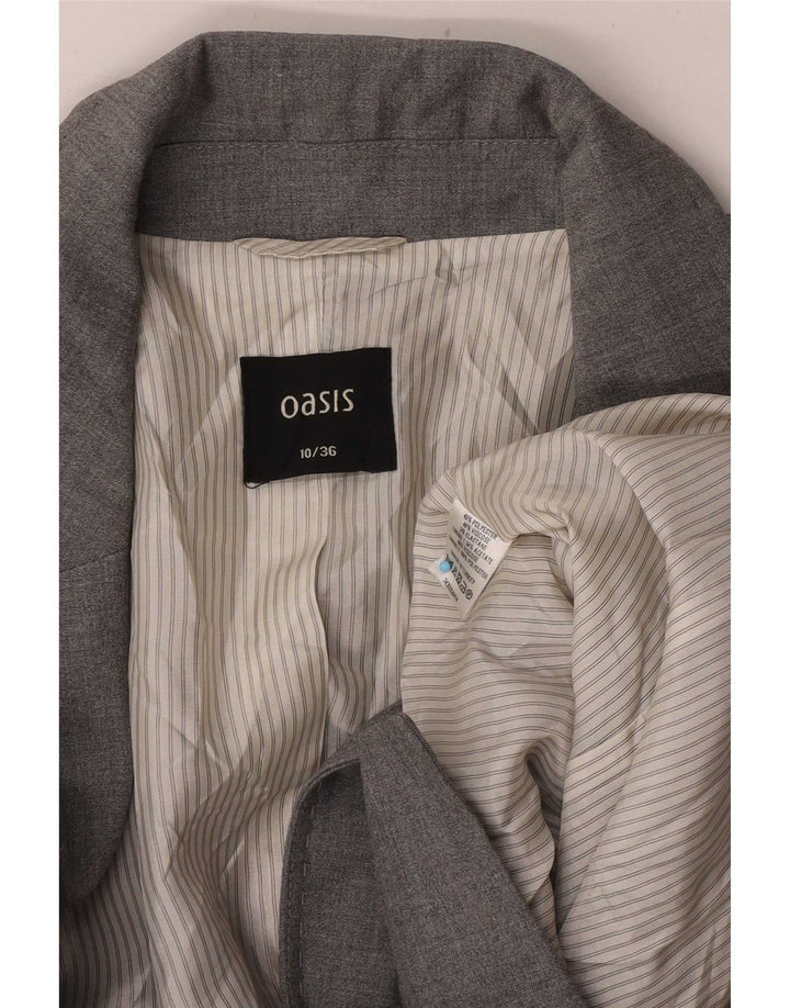 Oasis Damen-Blazerjacke mit 1 Knopf, Gr. 10, Größe S, Grau, Polyester