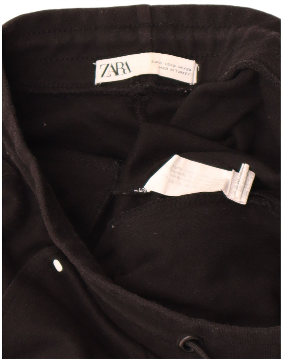 Zara Herren-Trainingshose, Größe S, schwarze Baumwolle