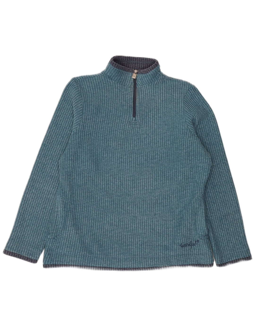 Weird Fish Damen-Fleecepullover mit Reißverschluss am Hals, UK 16, Größe L, Blau, Polyester