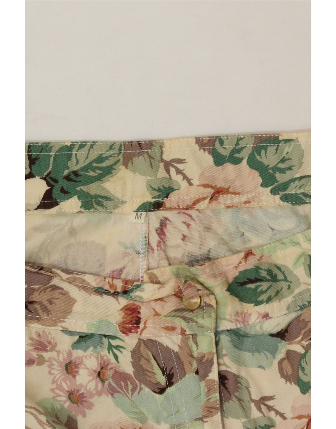 VINTAGE Womens Pencil Skirt Medium W28 Beige Floral Vintage Vintage and Second-Hand Vintage from Messina Hembry 