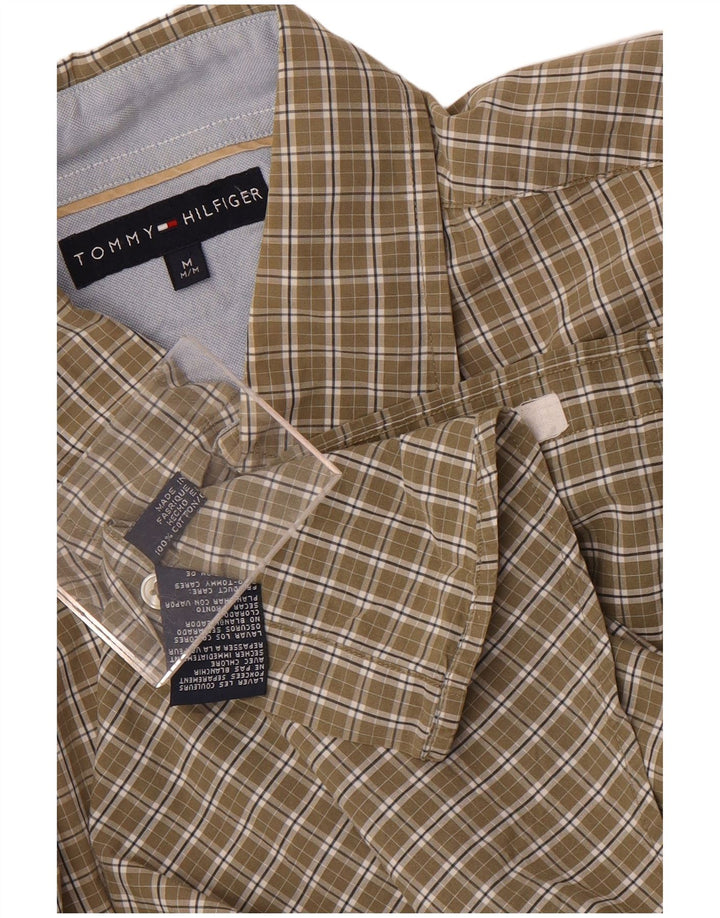 Tommy Hilfiger Herrenhemd aus Baumwolle mit mittlerem Khaki-Karomuster