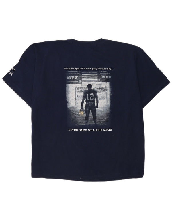 Adidas Herren Grafik T-Shirt Top 2XL Marineblau Baumwolle