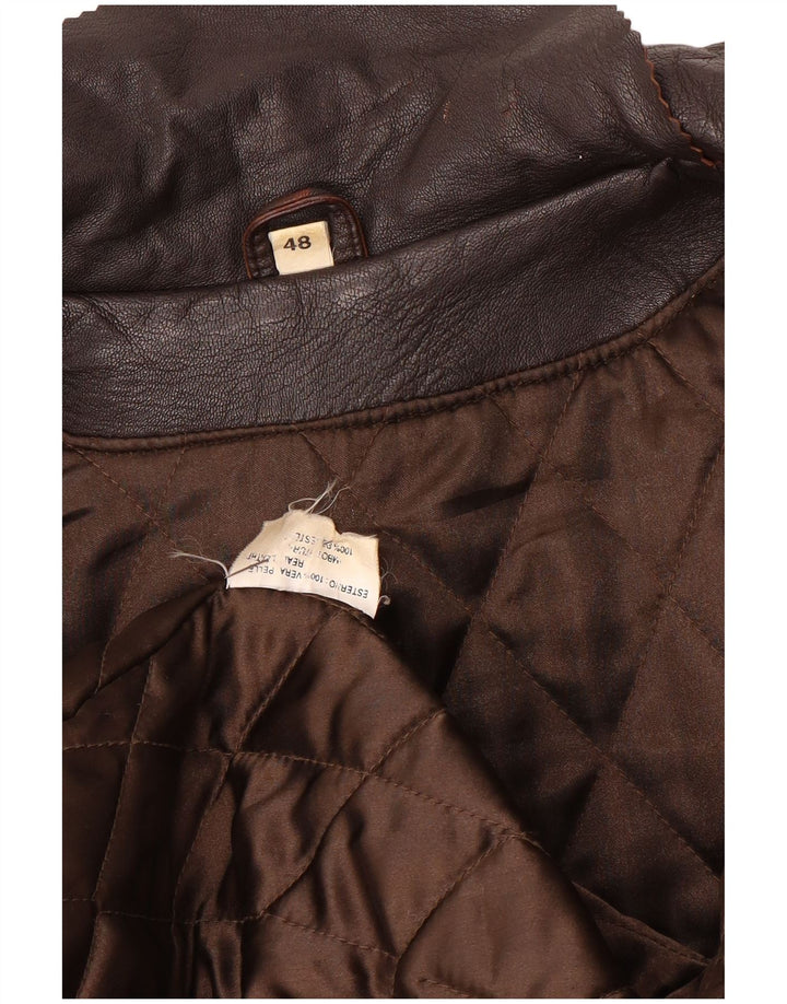 Vintage Herren Lederjacke IT 48 Mittelbraunes Leder