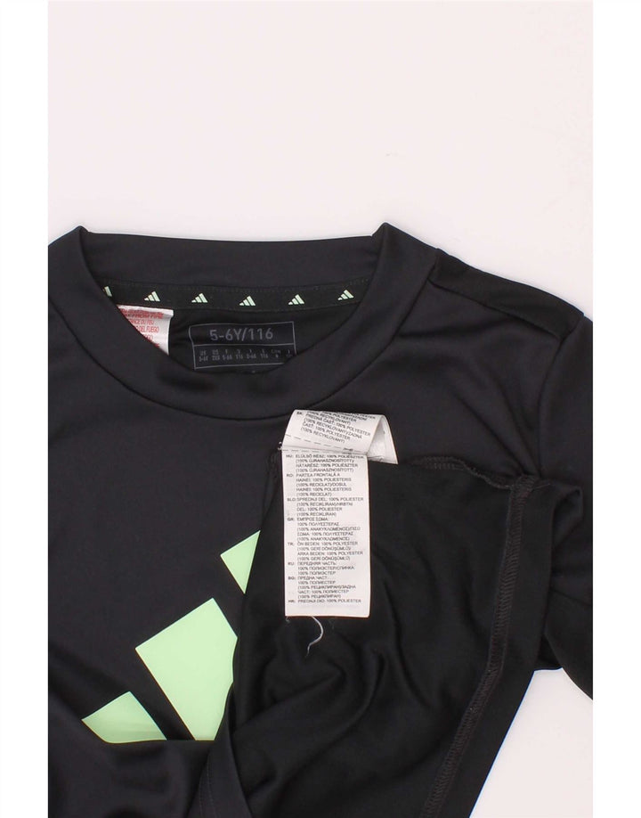 Adidas Jungen Aeroready Graphic T-Shirt Top 5-6 Jahre Graues Polyester