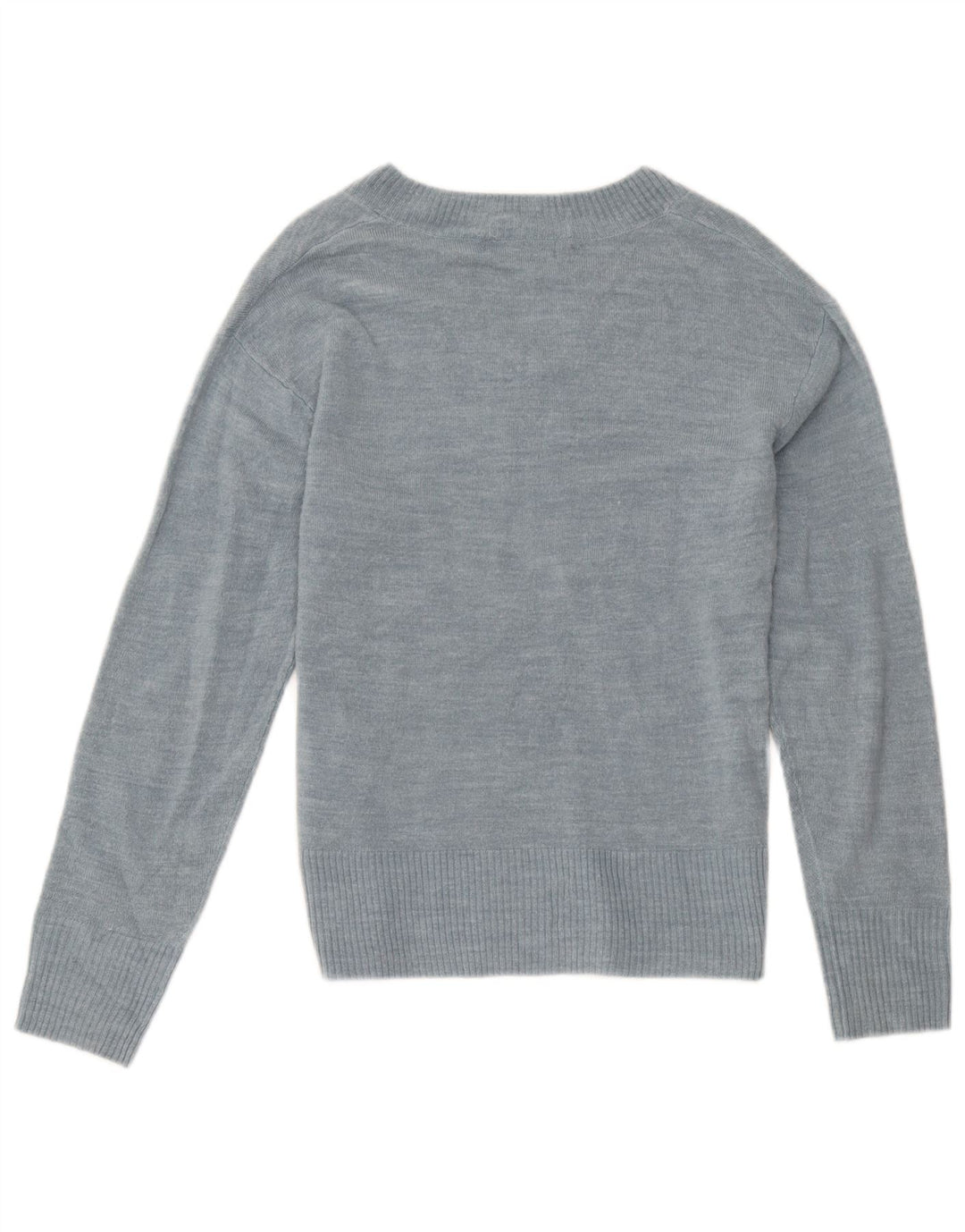 Marks & Spencer Damen-Pullover mit V-Ausschnitt, UK 12, Mittelblau, Acryl