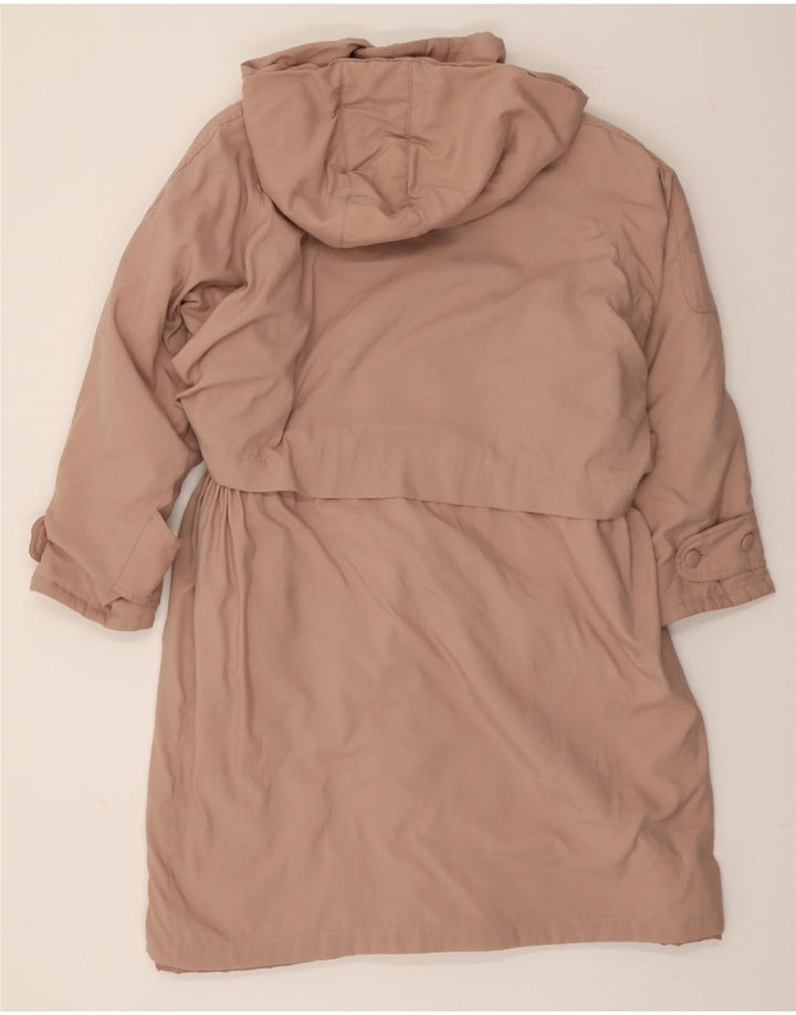 VINTAGE Womens Hooded Windbreaker Coat EU 40 Medium Beige Vintage Vintage and Second-Hand Vintage from Messina Hembry 