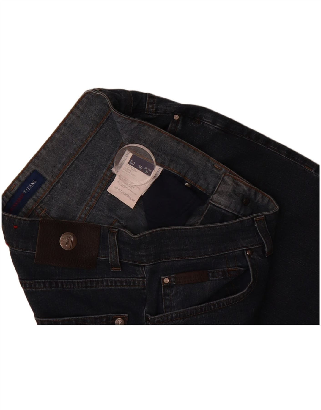 TRUSSARDI Mens Straight Jeans W34 L31 Blue Cotton