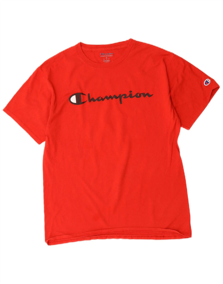 Champion Herren-T-Shirt mit Grafik, mittelrote Baumwolle
