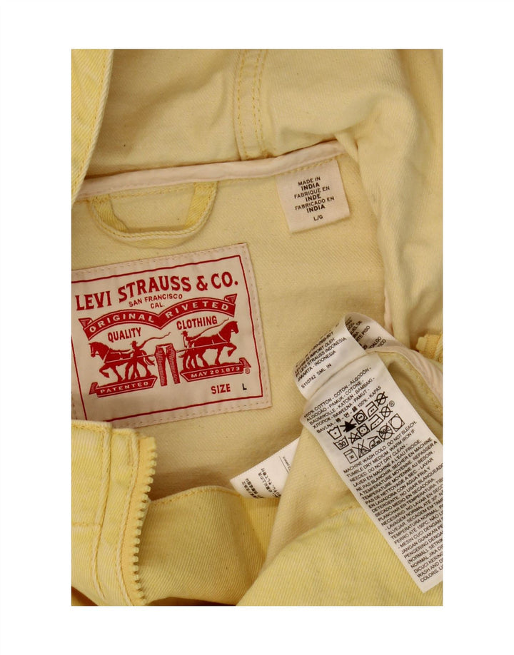 Levi's Herren Kapuzenpullover Jeansjacke UK 40 Large Gelb Baumwolle