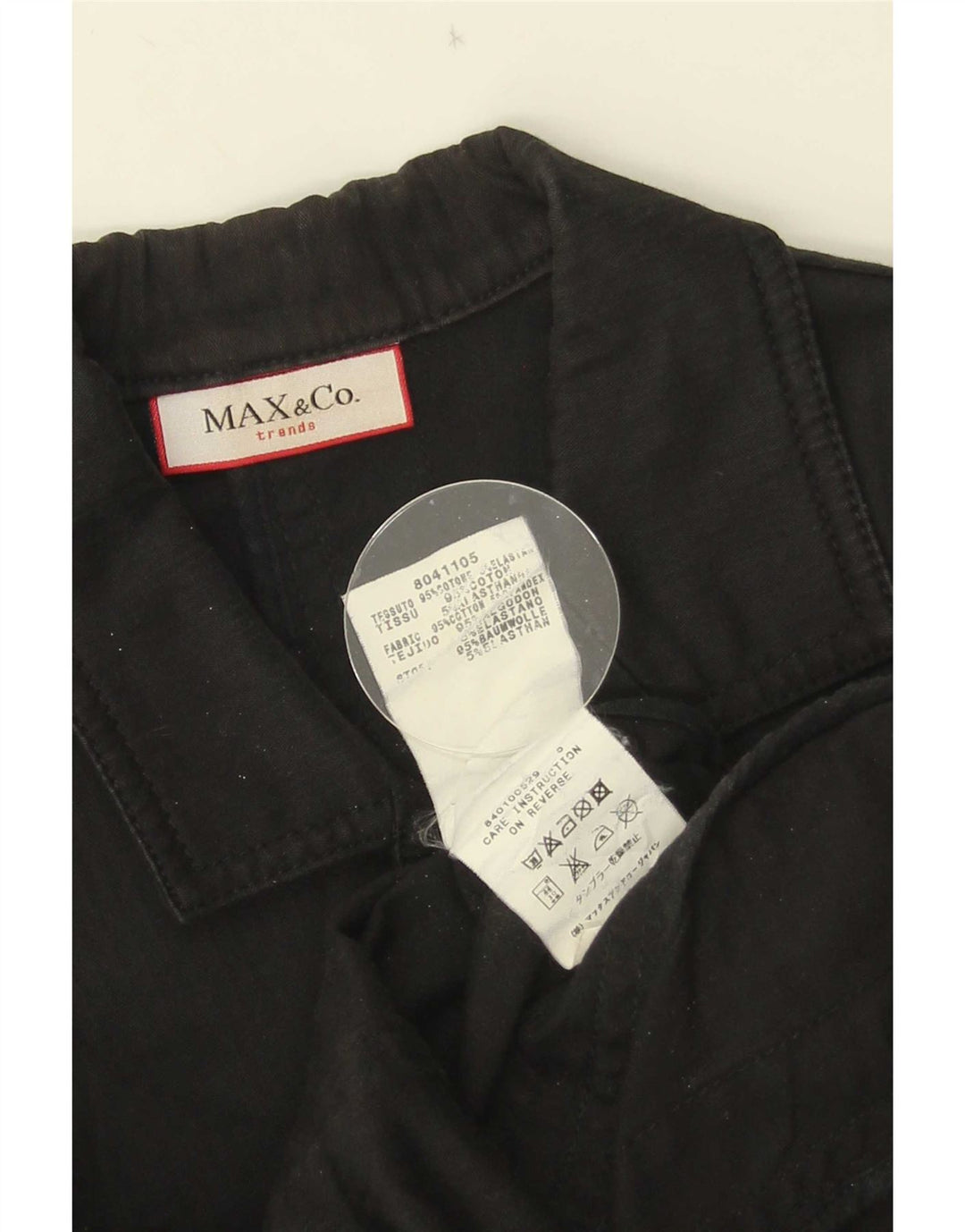 Max & Co. Damen-Blazerjacke mit 2 Knöpfen und 3/4-Ärmeln, UK 6 XS, schwarze Baumwolle