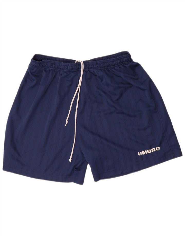 Umbro Herren-Sportshorts XL, marineblaues Nadelstreifen-Polyester