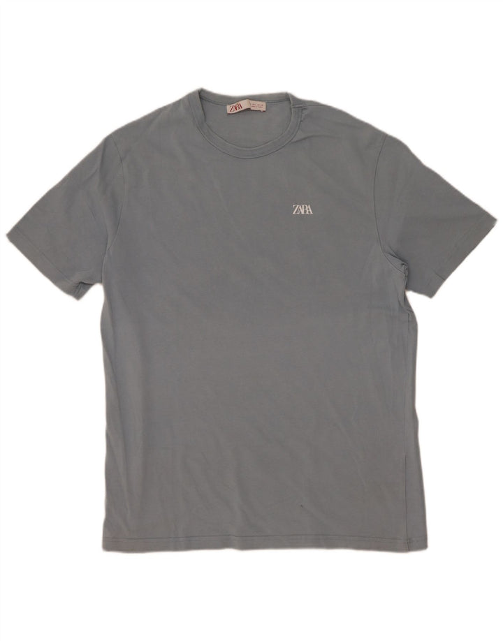 Zara Herren T-Shirt Top Large Blau
