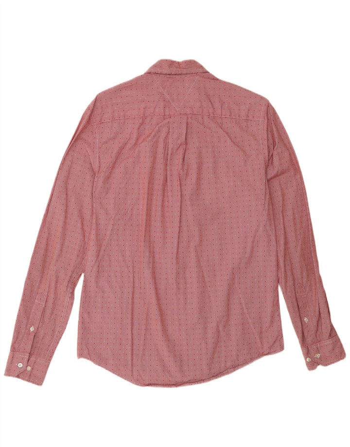 Tommy Hilfiger Herren-Hemd mit individueller Passform, klein, rot gefleckte Baumwolle