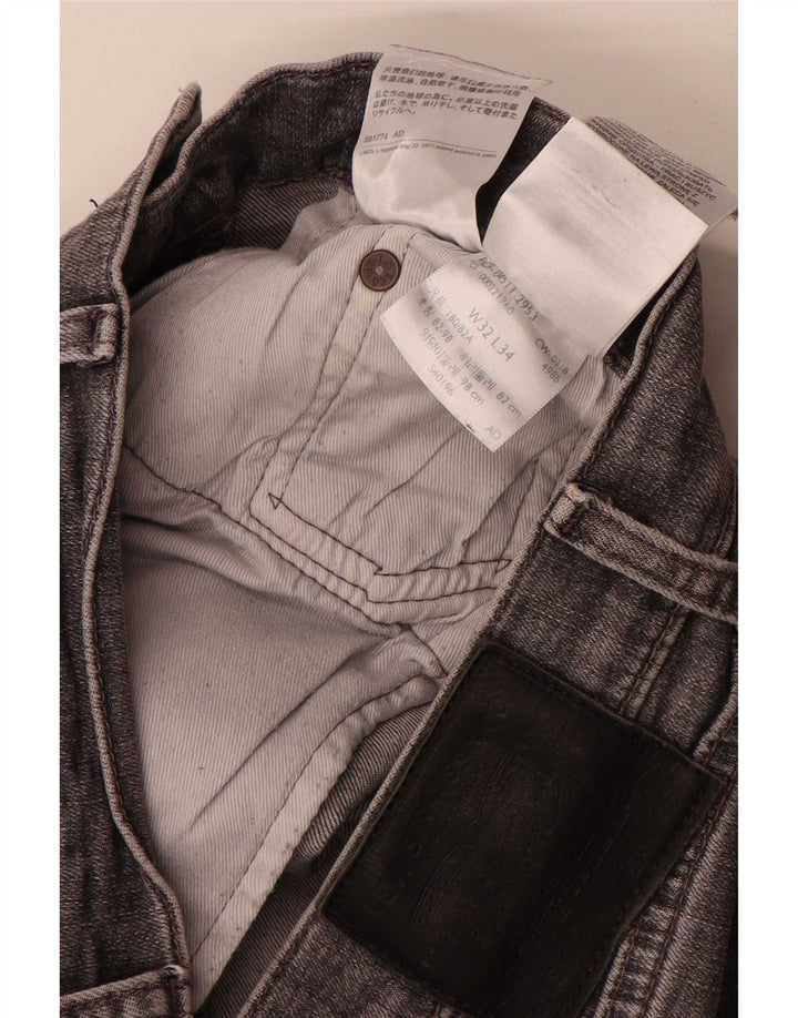 Levi's Herren Slim Jeans W32 L34 Graue Baumwolle