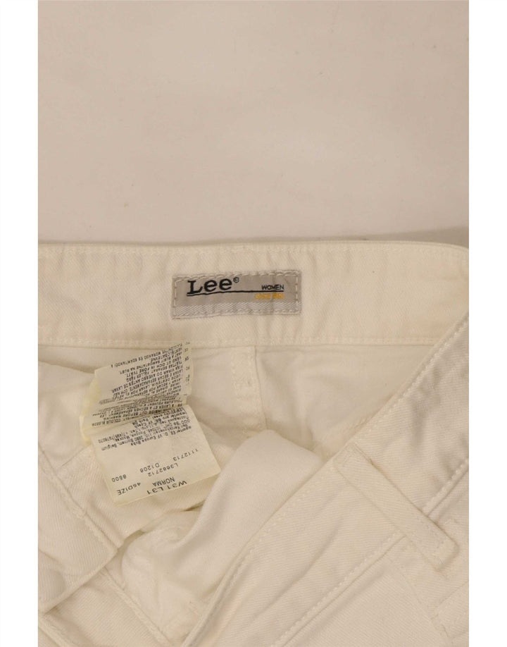 Lee Damen Norma Straight Jeans W31 L29 Weiße Baumwolle